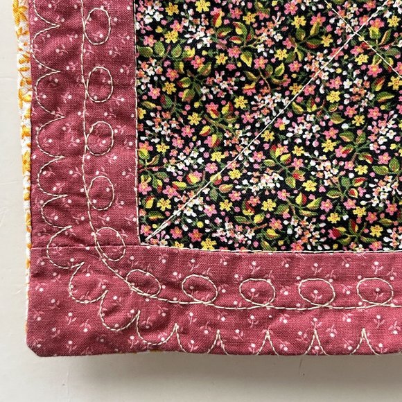 Lot 2 Handmade Patchwork Quilt Throw Pillow Cover Morning Glory & Ditsy Floral - Picture 12 of 16